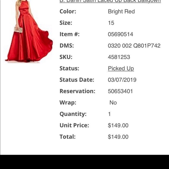 B Darling Red Dress - Picture 2 of 2